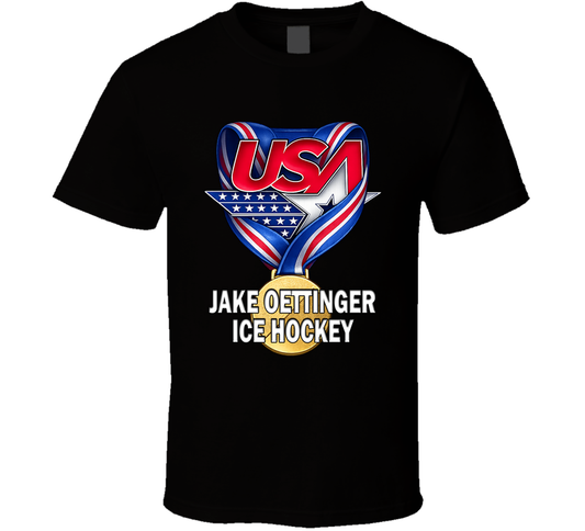 Jake Oettinger Ice Hockey Gold Medal Winner Usa Milano Cortina 2026 Fan T Shirt