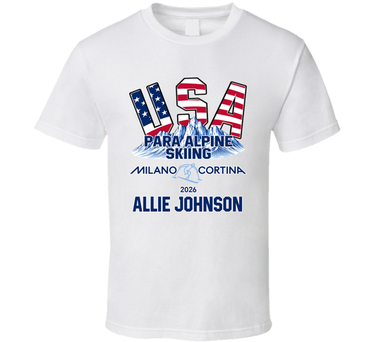Allie Johnson Para Alpine Skiing Milano Cortina 2026 Fan T Shirt