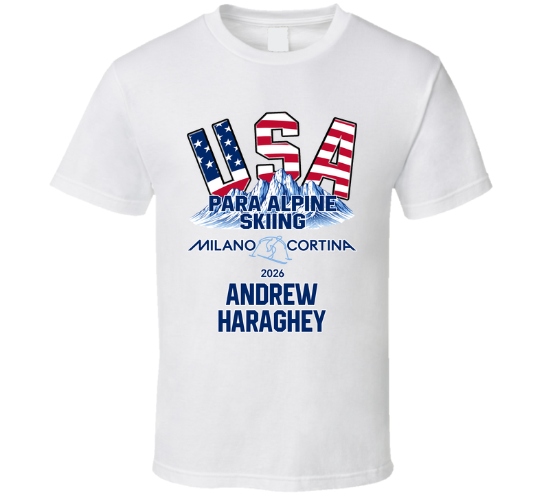 Andrew Haraghey Para Alpine Skiing Milano Cortina 2026 Fan T Shirt