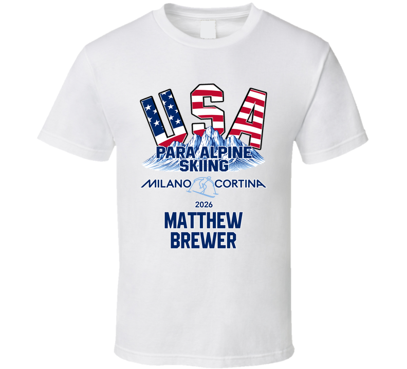 Matthew Brewer Para Alpine Skiing Milano Cortina 2026 Fan T Shirt