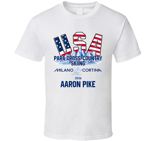Aaron Pike Para Cross-country Skiing Milano Cortina 2026 Fan T Shirt