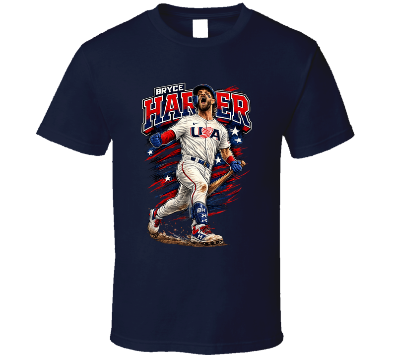 Bryce Harper Usa Baseball Caricature Classic T Shirt