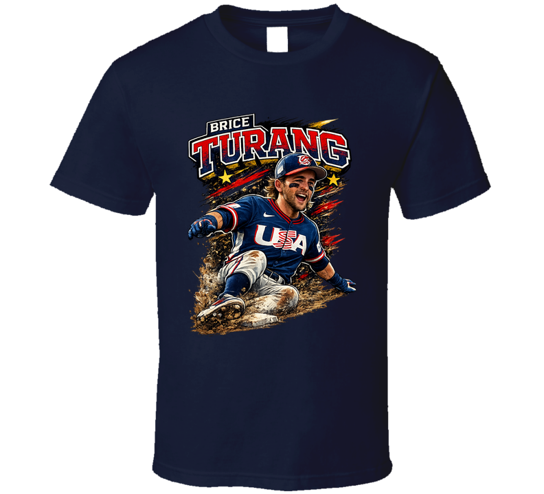 Brice Turang Usa Baseball Classic Caricature T Shirt