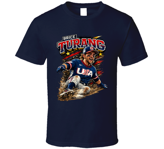 Brice Turang Usa Baseball Classic Caricature T Shirt