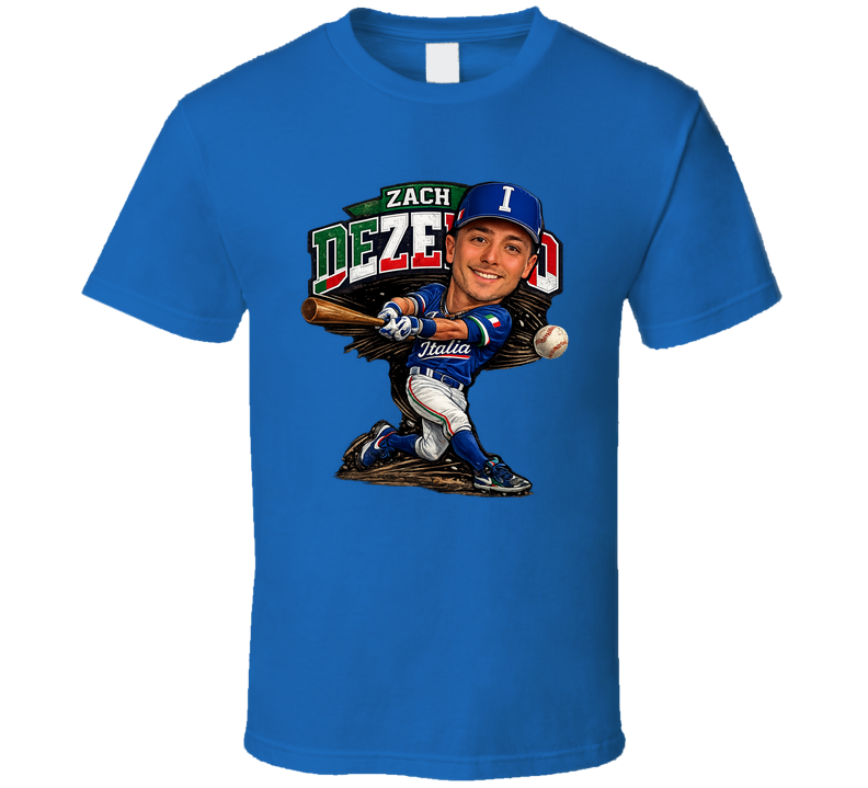 Zach Dezenzo Italy Baseball Classic Caricature T Shirt