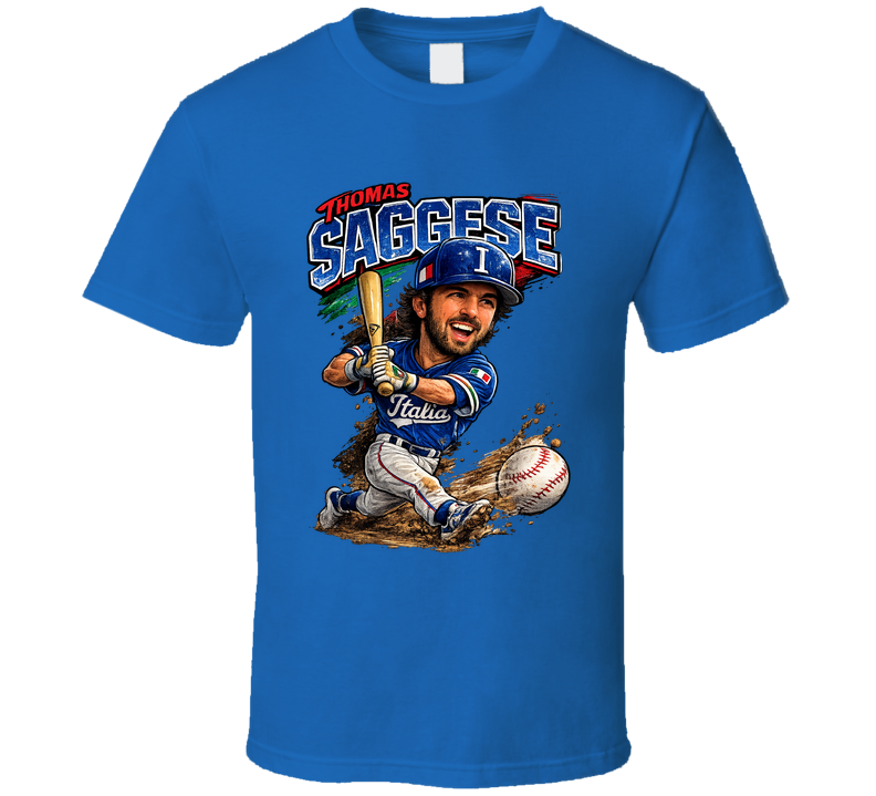 Thomas Saggese Italy Baseball Classic Caricature T Shirt