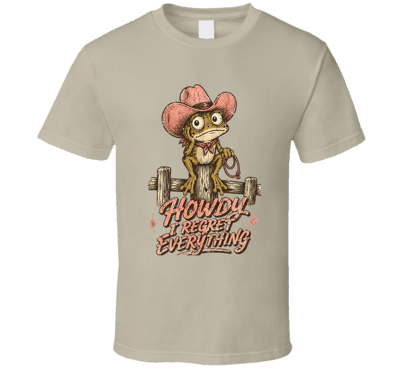 Cowboy Frog Howdy Partner Funny T Shirt