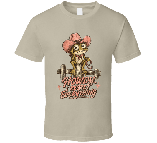 Cowboy Frog Howdy Partner Funny T Shirt