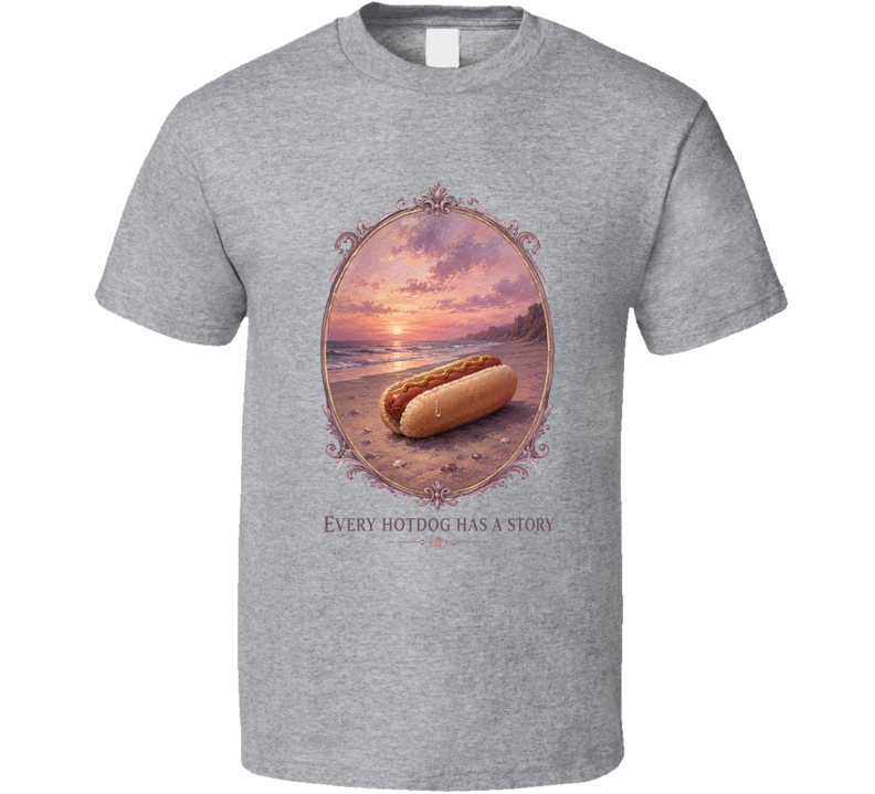 Every Hotdog Has A Story Sad Hotdog Beach Funny T Shirt