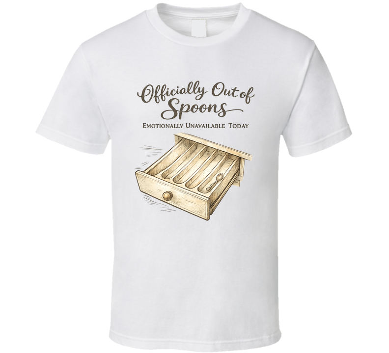 Officially Out Of Spoons Emotionally Unavailable Today Funny T Shirt