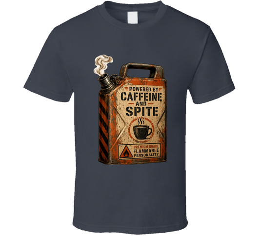 Powered By Caffeine And Spite Funny T Shirt