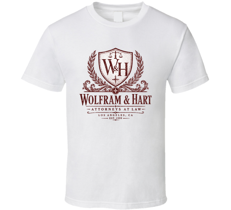 Wolfram And Hart Attorneys At Law Nostalgic Tv Vintage Look T Shirt