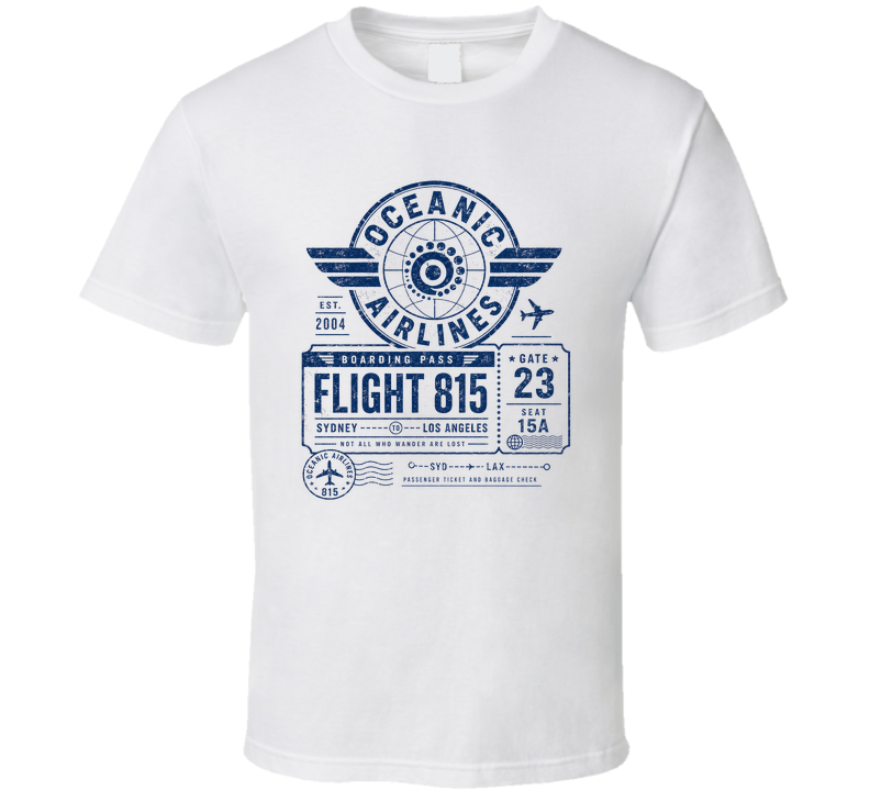 Oceanic Airlines Flight 815 Nostalgic Tv Vintage Look T Shirt