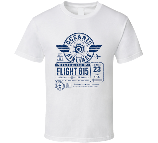 Oceanic Airlines Flight 815 Nostalgic Tv Vintage Look T Shirt