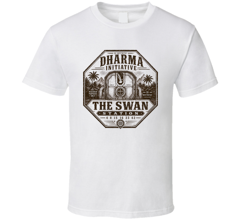 Dharma Initiative The Swan Station Nostalgic Tv Vintage Look T Shirt