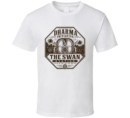 Dharma Initiative The Swan Station Nostalgic Tv Vintage Look T Shirt