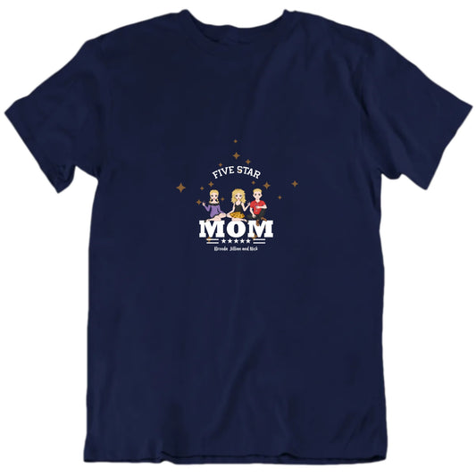 Five Star Mom Custom Children's Names Mother's Day T shirt