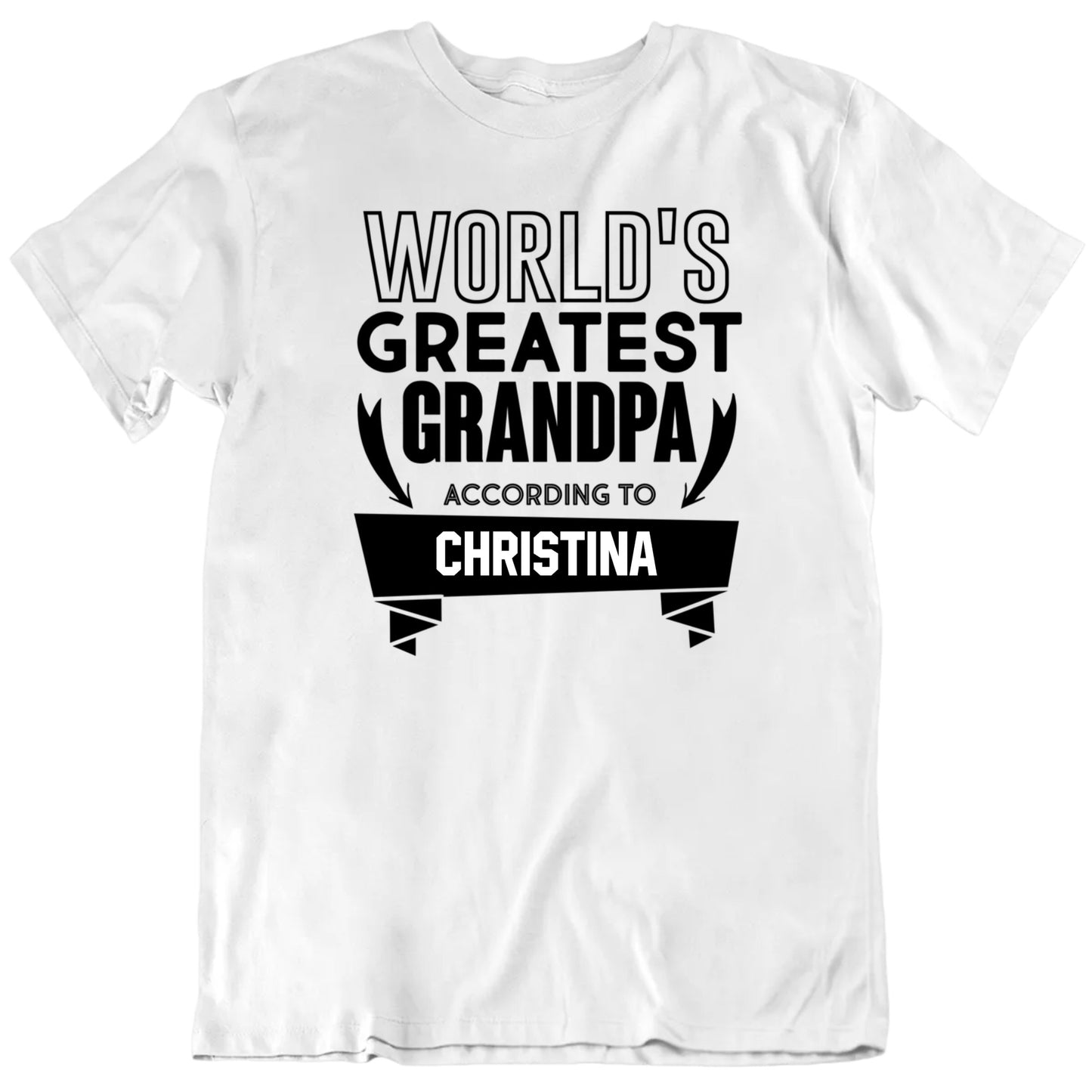 World's Greatest Grandpa According To Custom Name Father's Day T shirt