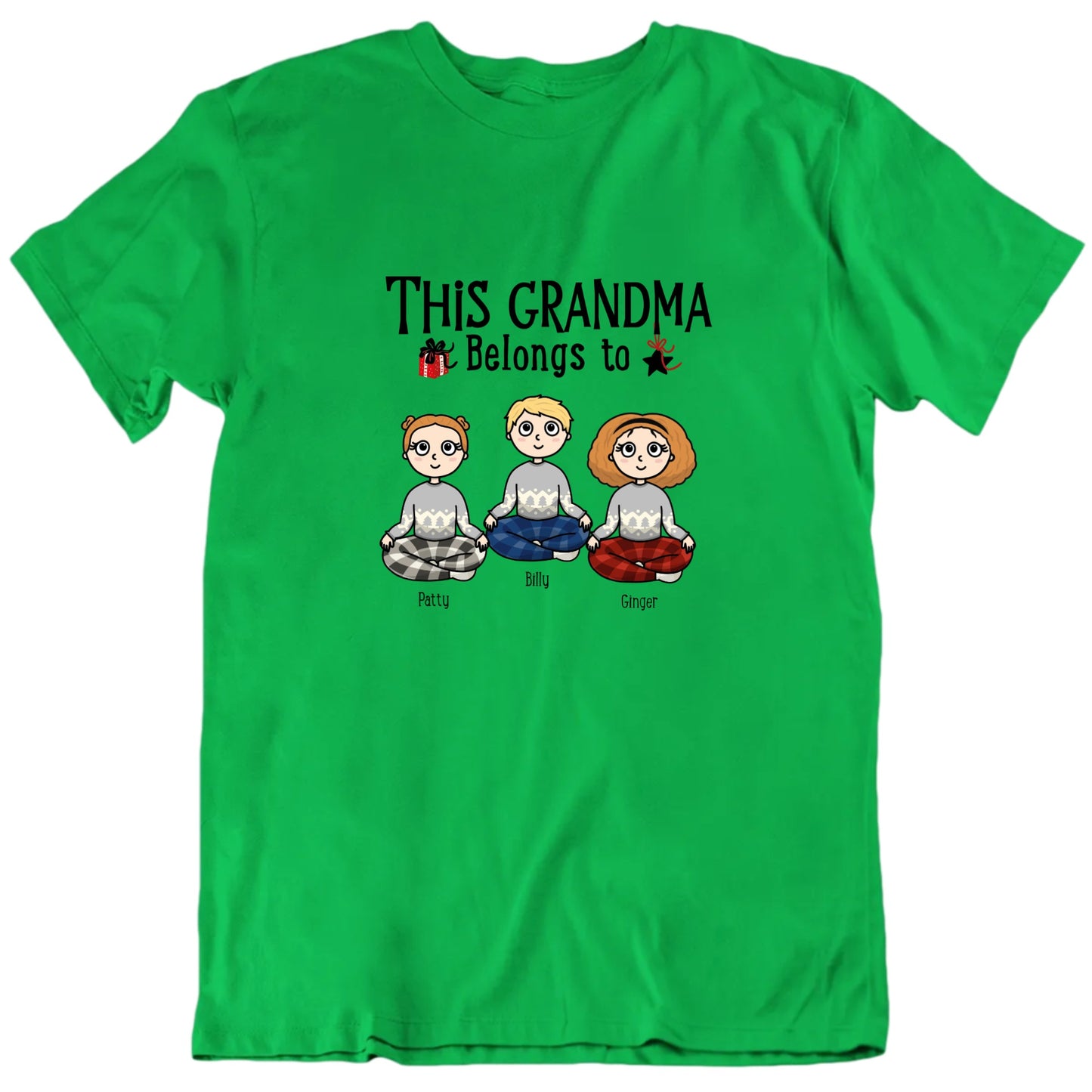 This Grandma Belongs To Custom Grandchildren Names Christmas T shirt