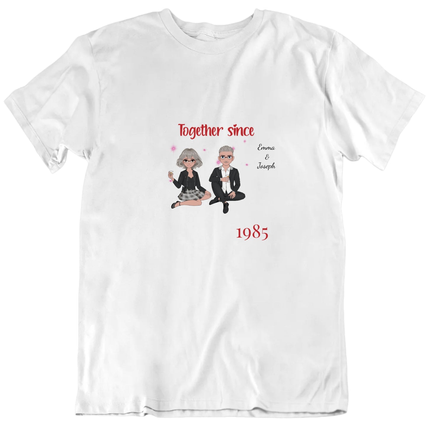 Together Since Custom Names And Year Valentine's Day T shirt