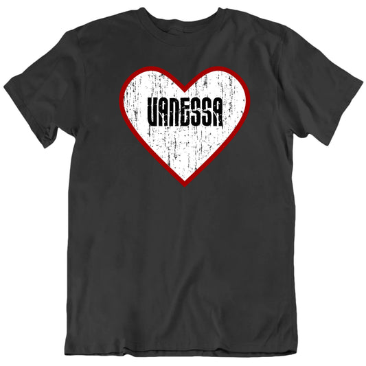Customizable Grunge Heart Custom Name Personalized Premium Quality Unisex Valentine Gift T Shirt