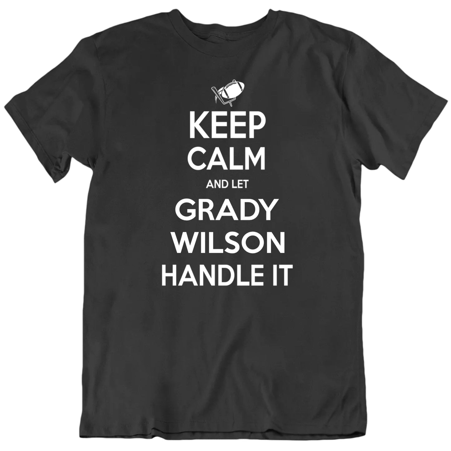 Customizable Keep Calm And Let Him Handle It Custom Football Player's Name Premium Quality Personalized Unisex Gift T-shirt