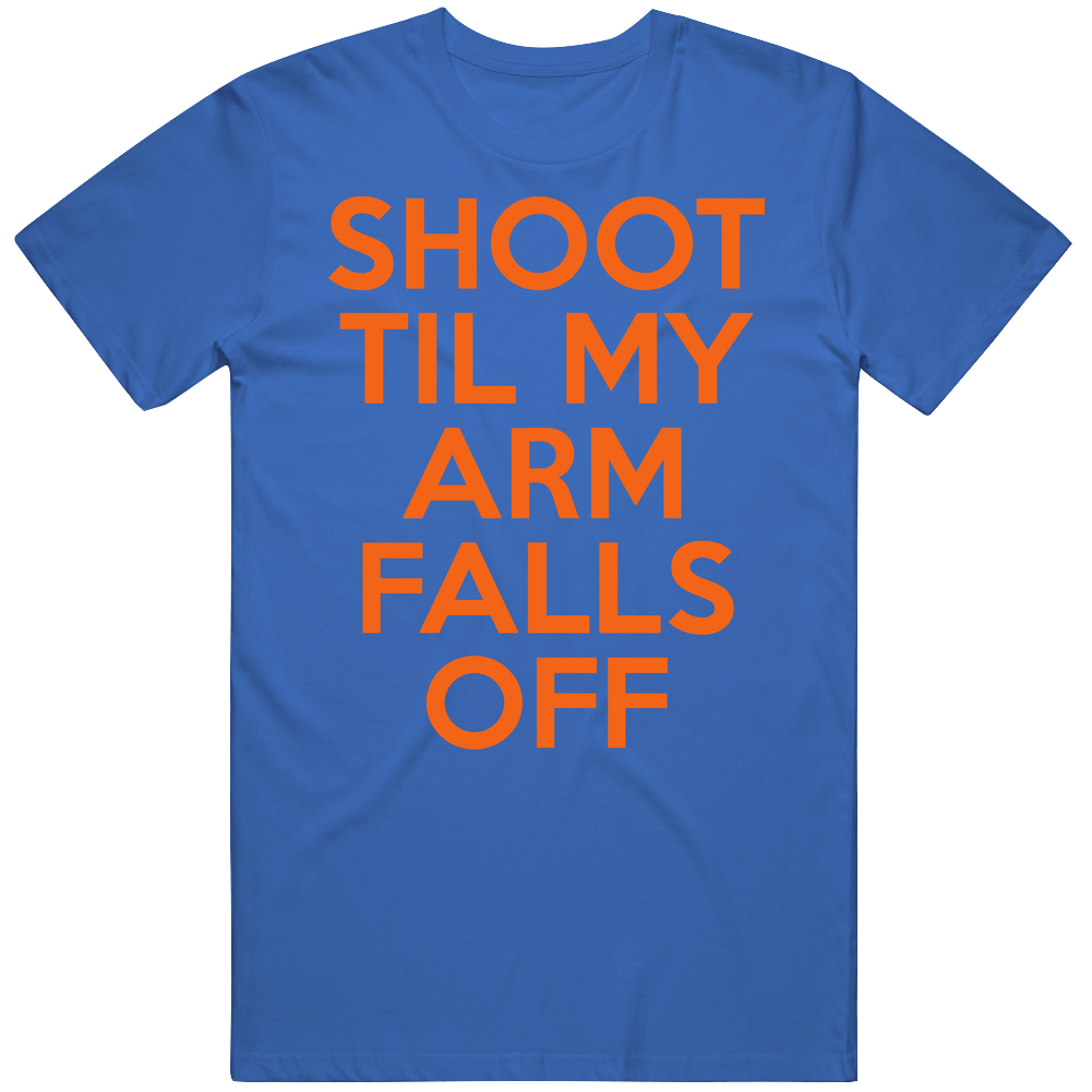 Shoot Till My Arm Falls Off Basketball Men’s 100% Cotton Royal Blue T Shirt