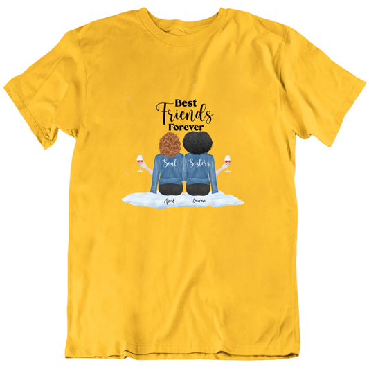 Best Friends Forever Soul Sisters Custom Names T shirt