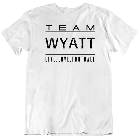 Customizable Live Love Football Team Custom Player Name Premium Quality Personalized Unisex Gift T shirt