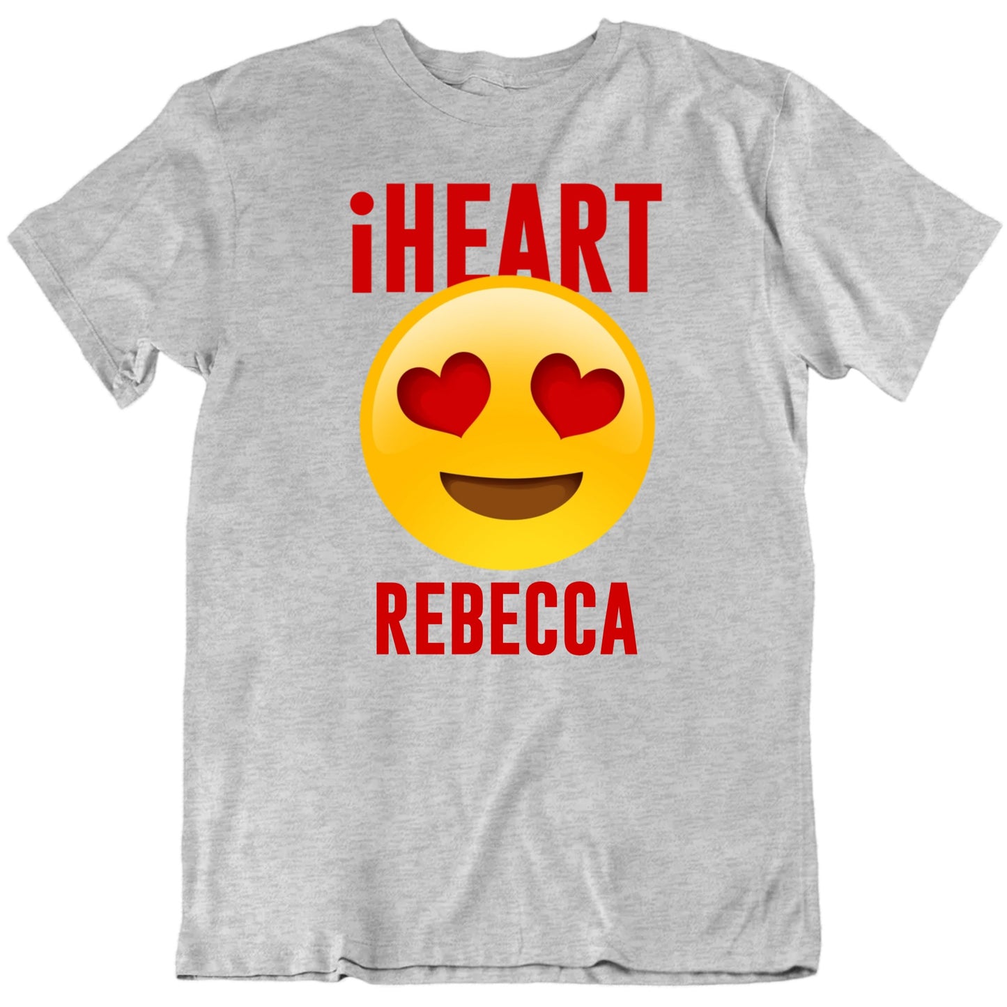 Customizable I Heart Love Emoji Heart Eyes Custom Name Valentine's Day Personalized Premium Quality Unisex Gift T Shirt
