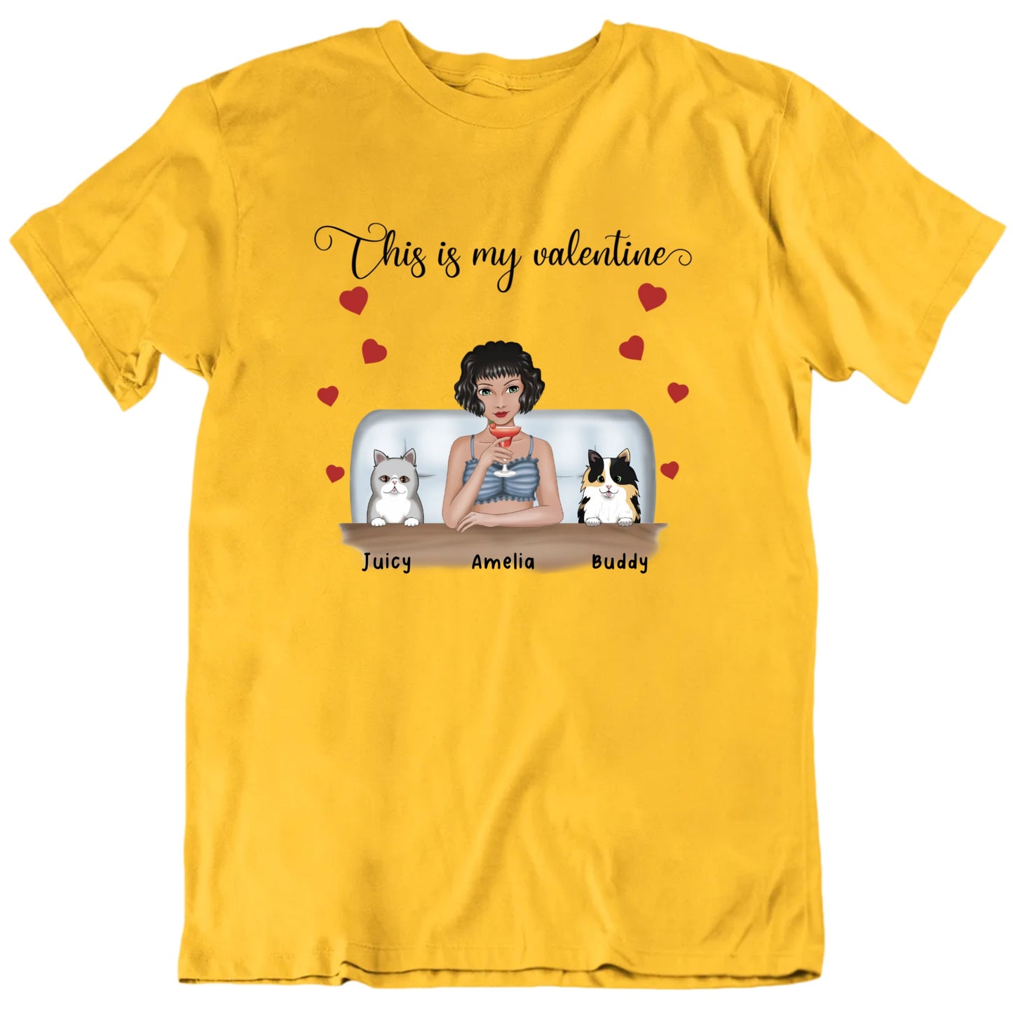 This Is My Valentine Custom Cat Names T shirt