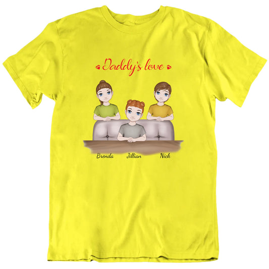 Daddy's Love Custom Names Father's Day T shirt