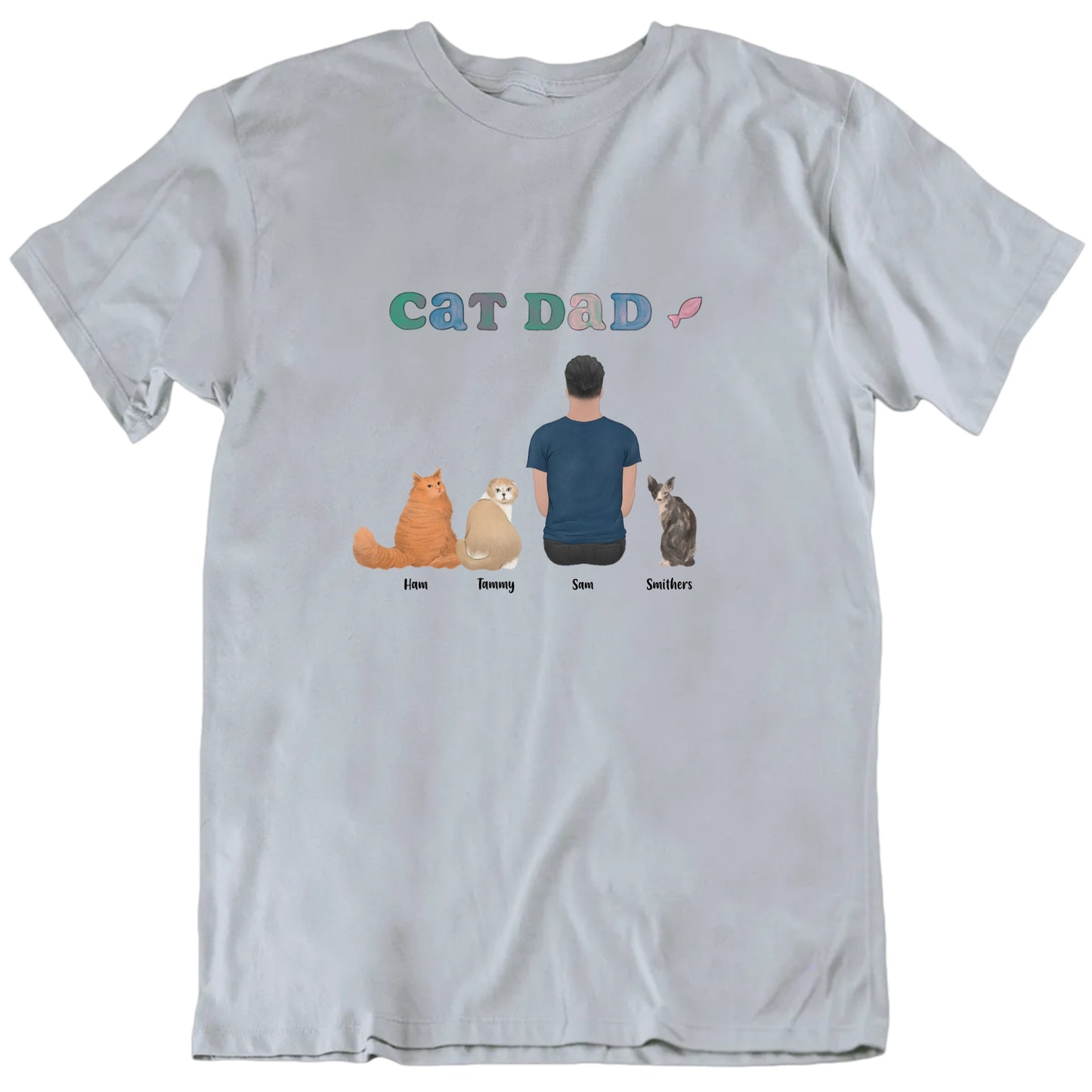 Cat Dad Custom Father's Day Funny Gift T Shirt