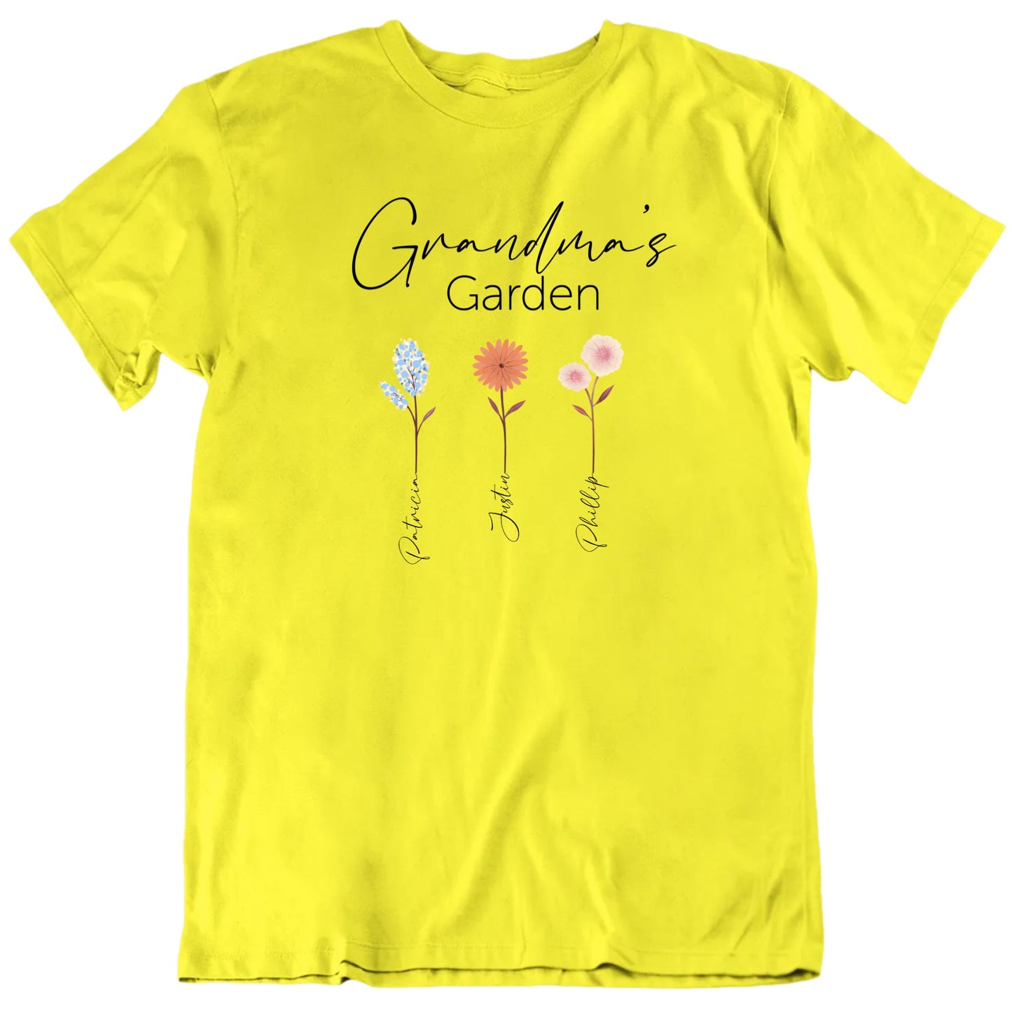 Grandma's Garden Custom Grandchildren Names T shirt