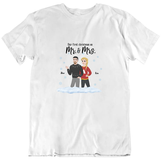 First Christmas As Mr Mrs Custom Couple Gift T Shirt