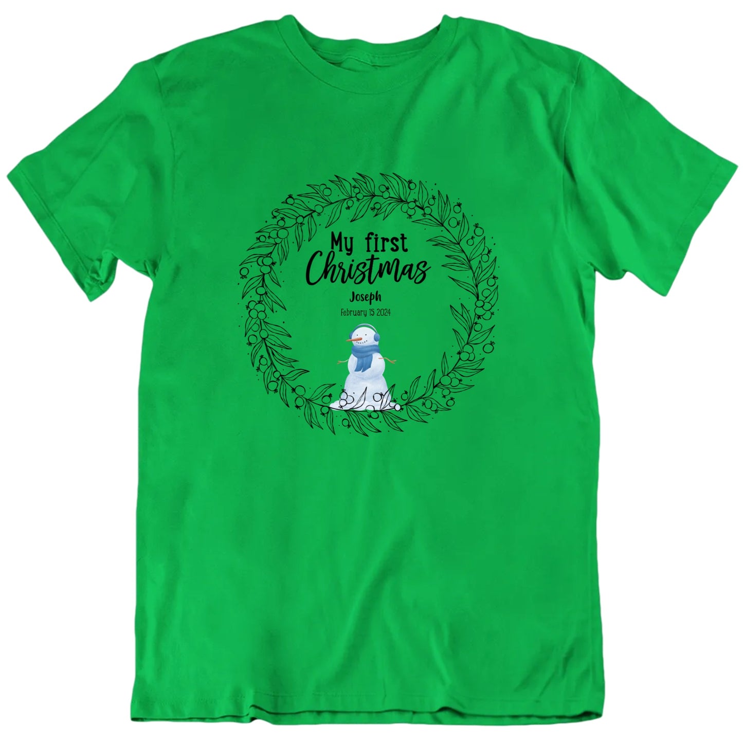 My First Christmas Custom Baby Name And Date T shirt