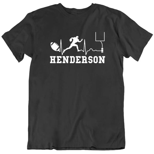 Customizable The Heartbeat of Football Custom Football Player's Name Premium Quality Personalized Unisex Gift T Shirt