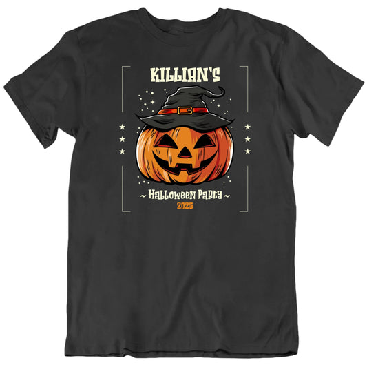 Customizable Pumpkin Halloween Party Custom Name And Year Personalized Premium Quality Unisex T Shirt
