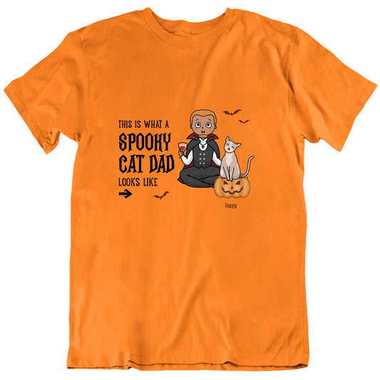 This Is What A Spooky Cat Dad Looks Like Funny Father's Day Halloween T Shirt