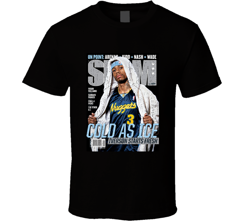 Slam Magazine Issue 107 Allen Iverson Popular Basketball Magazine Grunge Look Cool T Shirt