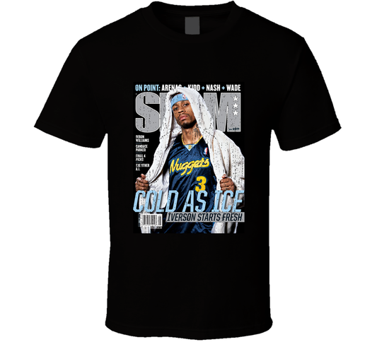 Slam Magazine Issue 107 Allen Iverson Popular Basketball Magazine Grunge Look Cool T Shirt