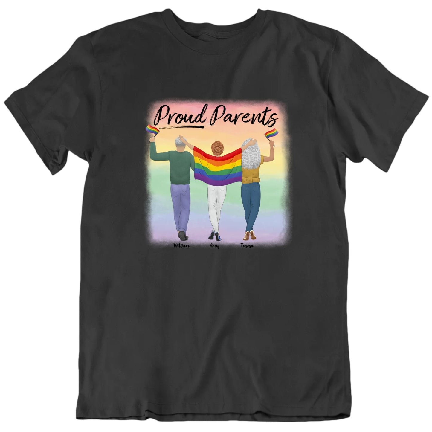 Proud Parents LGBQT Flag Custom Gift T Shirt