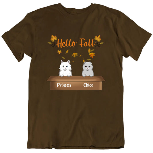 Hello Fall Custom Pet Breeds And Names T shirt