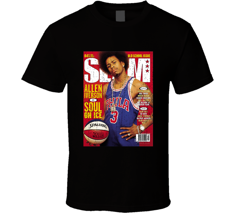 Slam Magazine Issue 32 Allen Iverson Popular Basketball Magazine Grunge Look Cool T Shirt