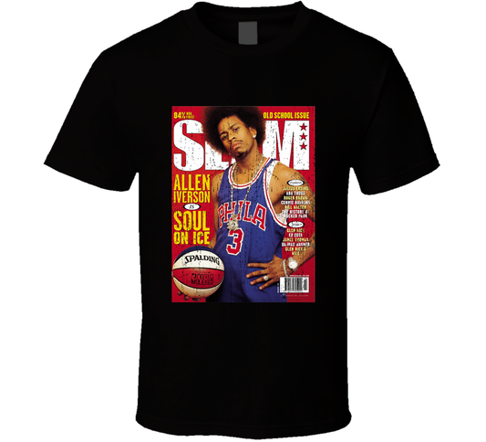 Slam Magazine Issue 32 Allen Iverson Popular Basketball Magazine Grunge Look Cool T Shirt