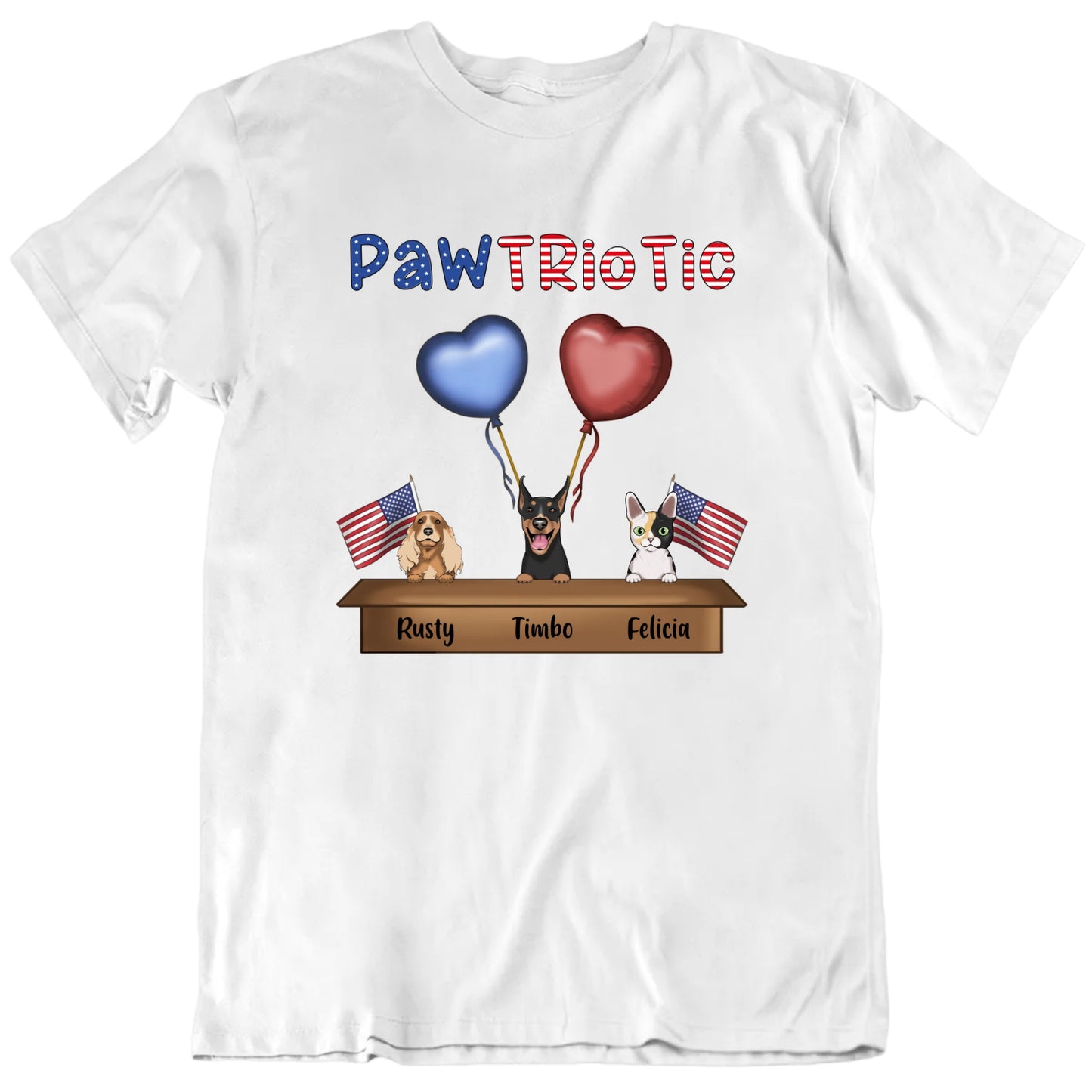 Fourth Of July Pawtriotic Custom Pet T shirt