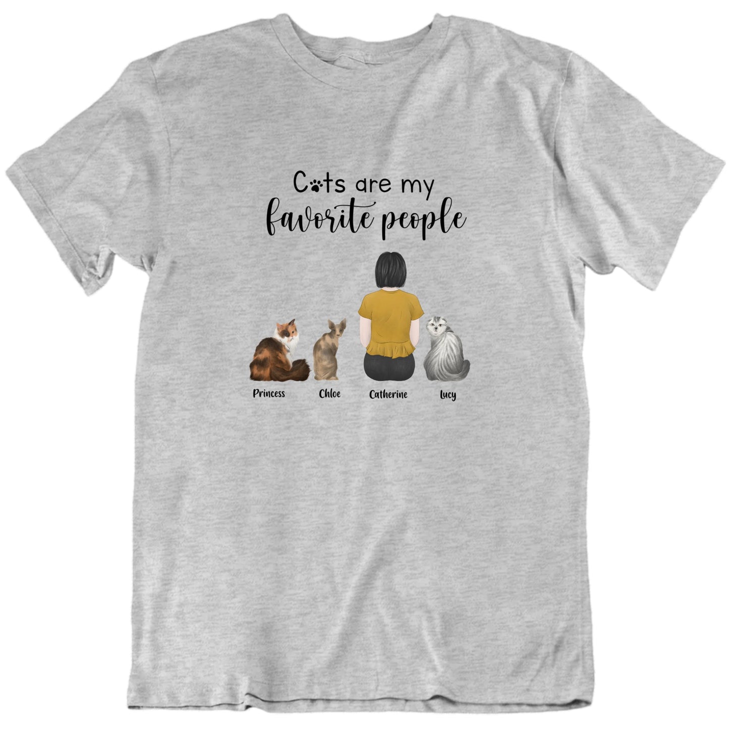 Cats Are My Favorite People Custom Cat Breeds And Names T shirt