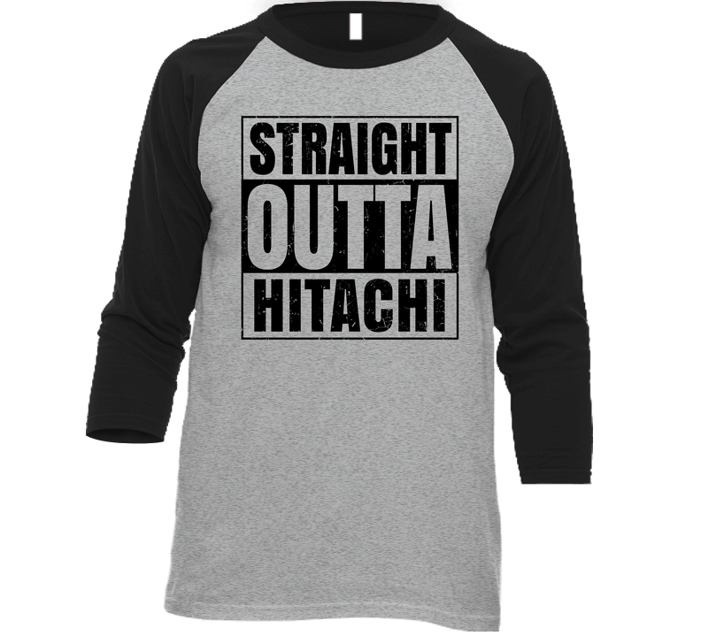Straight Outta Hitachi Japan City Grunge Parody Baseball Raglan Cool T Shirt