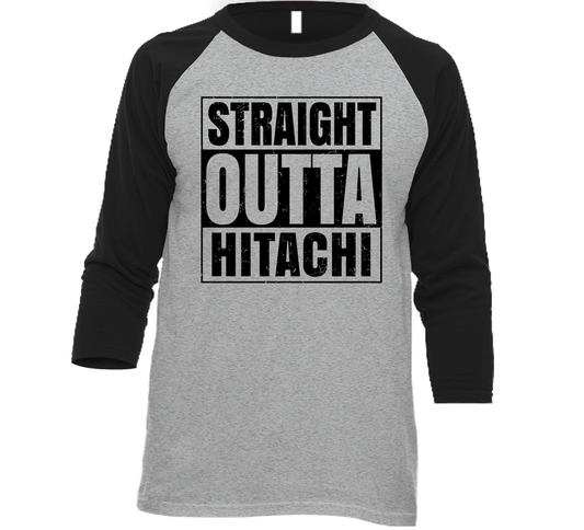 Straight Outta Hitachi Japan City Grunge Parody Baseball Raglan Cool T Shirt