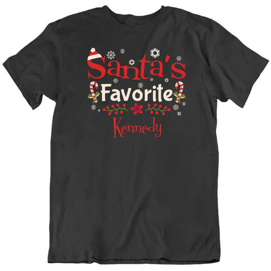 Customizable Santa's Favorite Person Custom Last Name Personalized Premium Quality Unisex Christmas Gift T Shirt